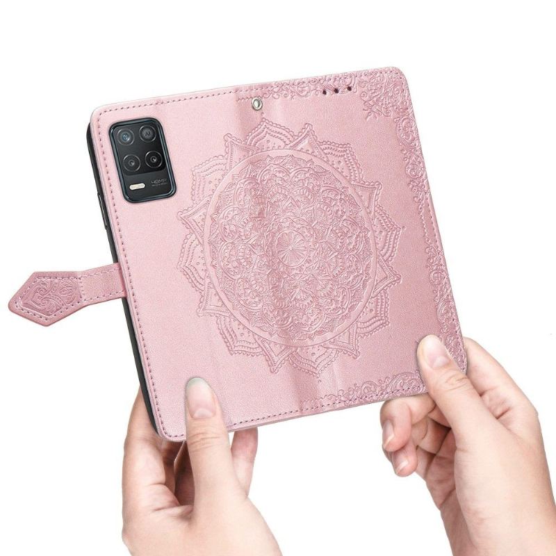 Fodral För Realme 8 5G Bedrijf Mandala Relief I Konstläder