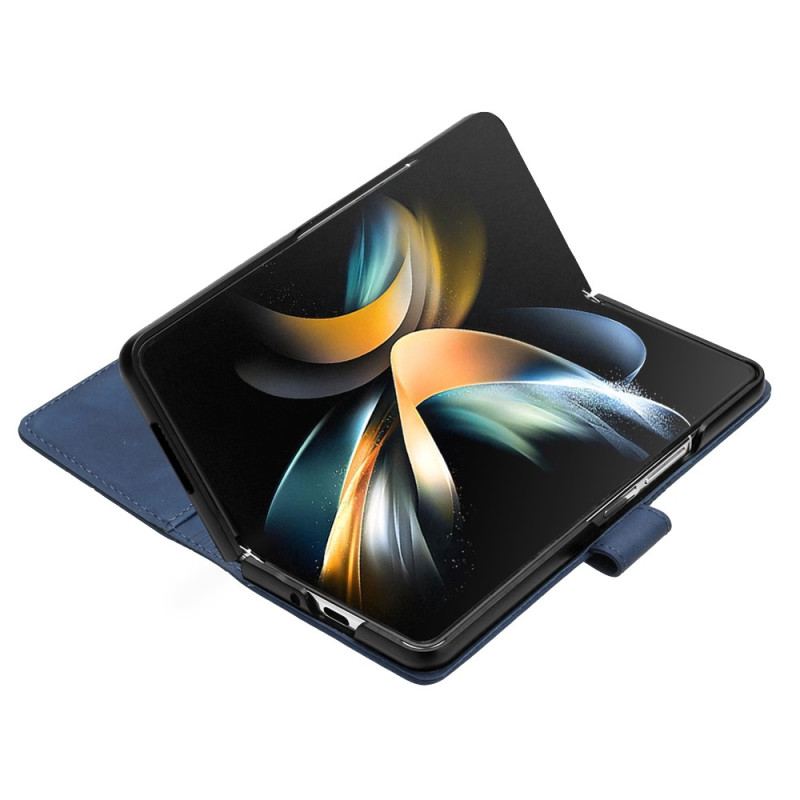 Läderfodral Samsung Galaxy Z Fold 5 Telefonfodral Triangelmönster