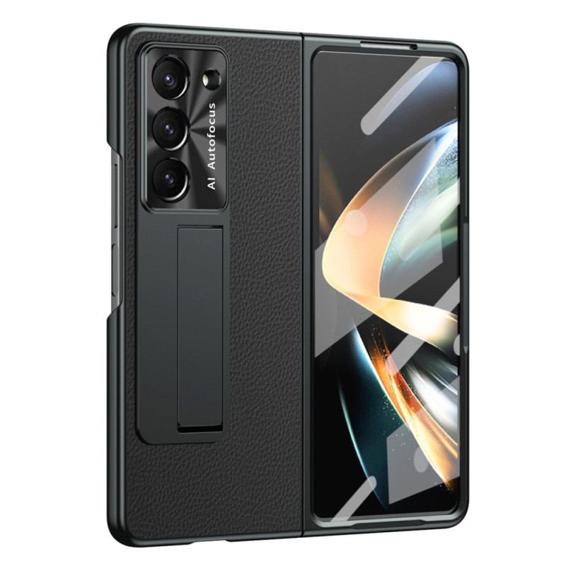 Skal För Samsung Galaxy Z Fold 5 Litchi Läderstöd