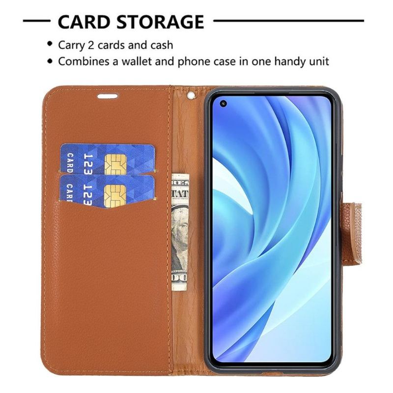 Folio-fodral För Xiaomi Mi 11 Lite 5G NE / Mi 11 Lite / Mi 11 Lite 5G Marta Grained Faux Leather