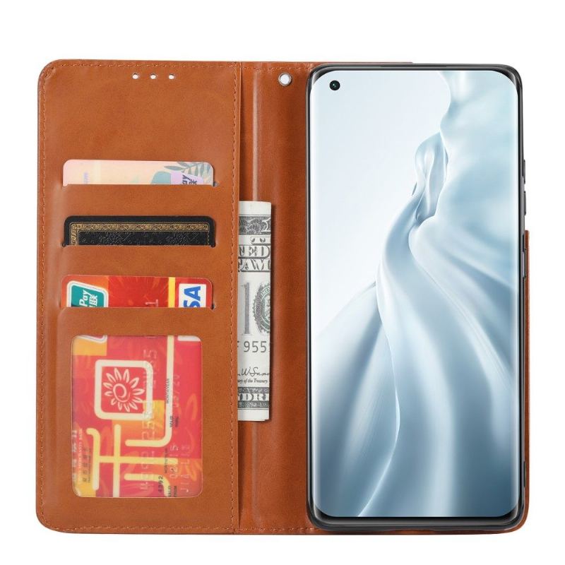 Folio-fodral För Xiaomi Mi 11 Lite 5G NE / Mi 11 Lite / Mi 11 Lite 5G Stativfodral Lädereffekt