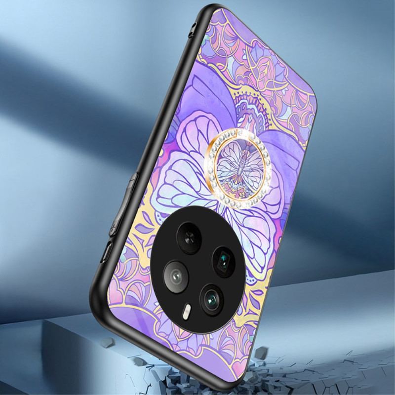 Skal Realme 12 Pro / 12 Pro Plus Ring-support Butterfly Series I Härdat Glas