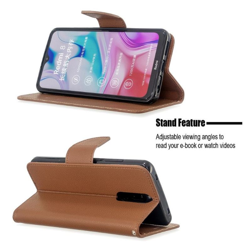 Fodral För Xiaomi Redmi Note 8 Folio-fodral Grained Leather Effect Folio