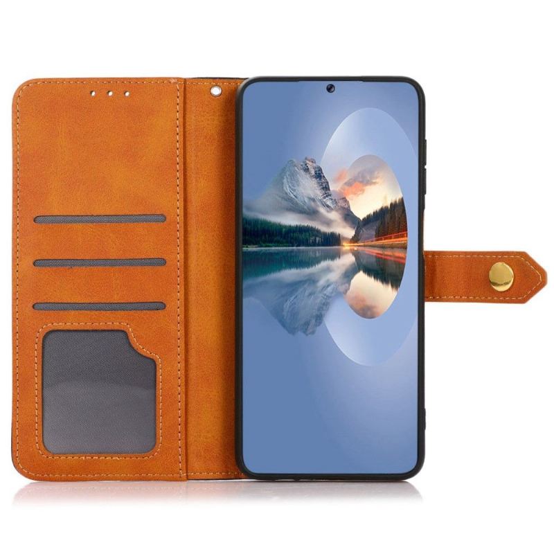 Folio-fodral För Samsung Galaxy M13 Fallskydd Khazneh Bicolor Konstläder