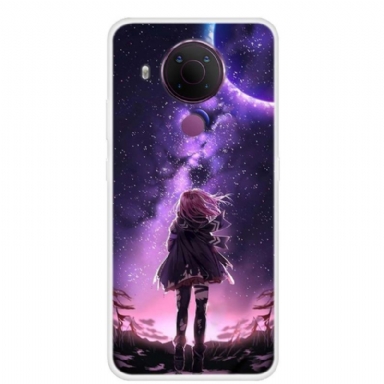 Skal För Nokia 3.4 / Nokia 5.4 Full Moon Girl Illustration