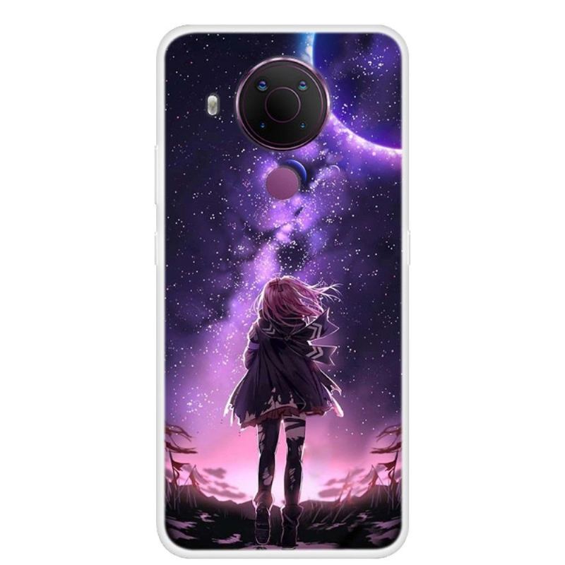 Skal För Nokia 3.4 / Nokia 5.4 Hemming Full Moon Girl Illustration