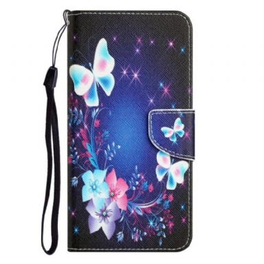 Fodral Samsung Galaxy A54 5G Med Kedjar Fairy Butterflies With Lanyard