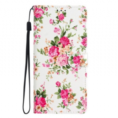 Folio-fodral Samsung Galaxy A54 5G Med Kedjar Rem Liberty Flowers