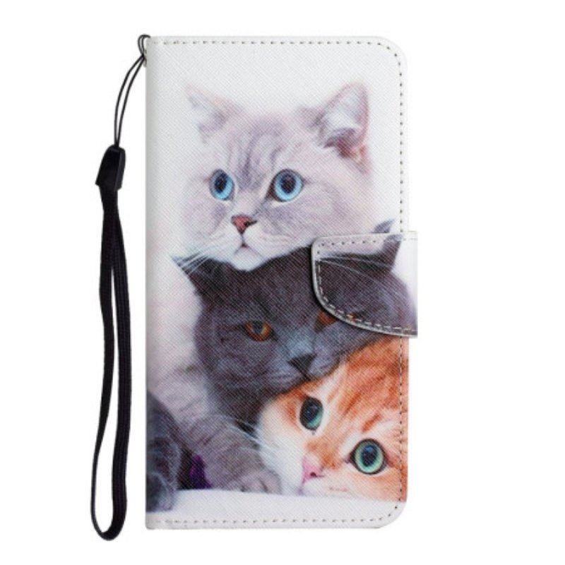 Folio-fodral Samsung Galaxy A54 5G Tales Of Cats With Lanyard