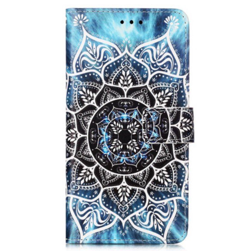 Läderfodral Samsung Galaxy A54 5G Med Kedjar Strappy Mandala