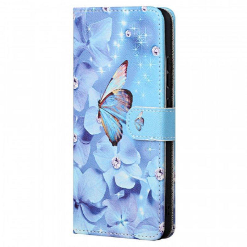 Fodral Xiaomi Redmi Note 11 / 11S Med Kedjar Strappy Diamond Butterflies