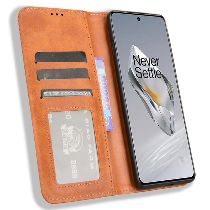 Folio-fodral Oneplus 12 5g Telefonfodral Retro Textur