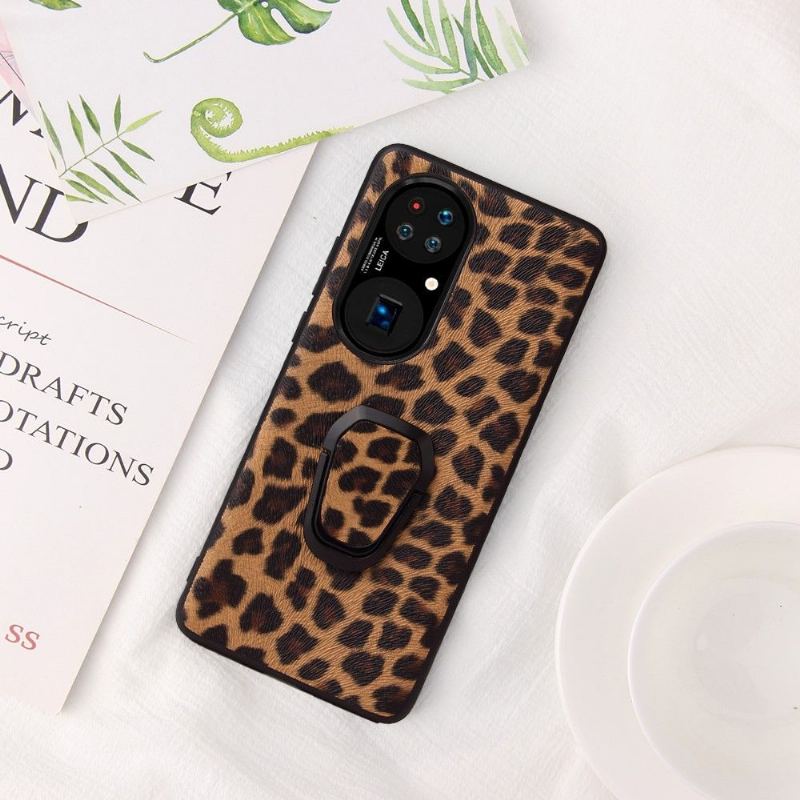 Skal För Huawei P50 Pro Fallskydd Leopardfunktionsstöd