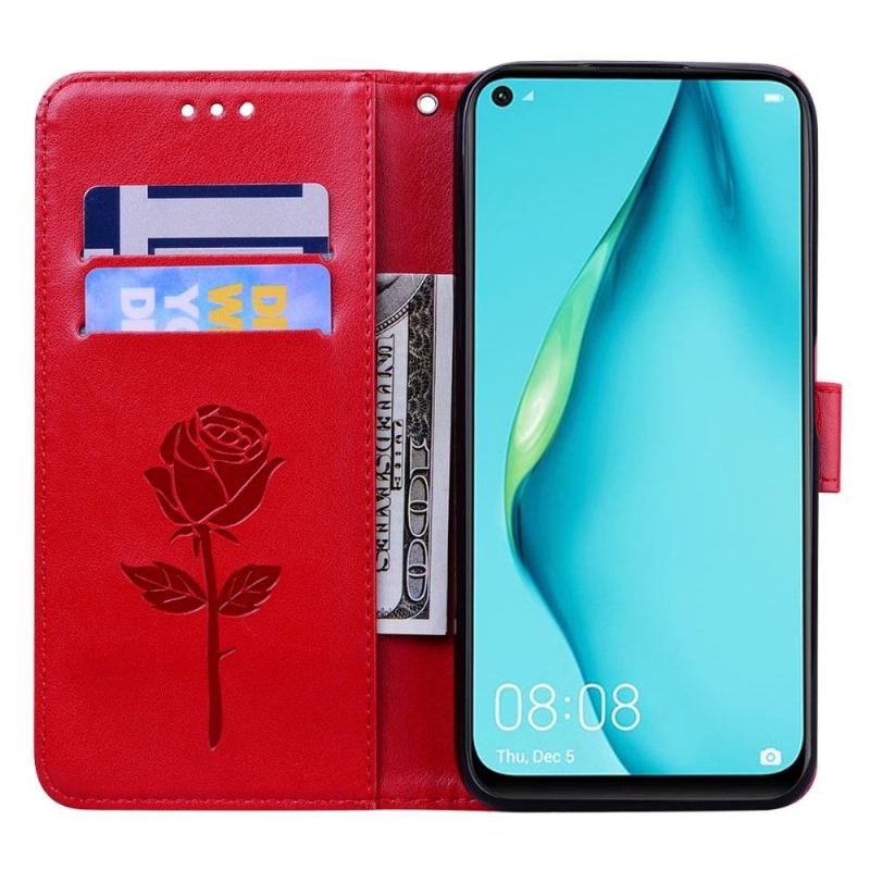 Fodral För Huawei P40 Lite E Hemming Rose Präglad