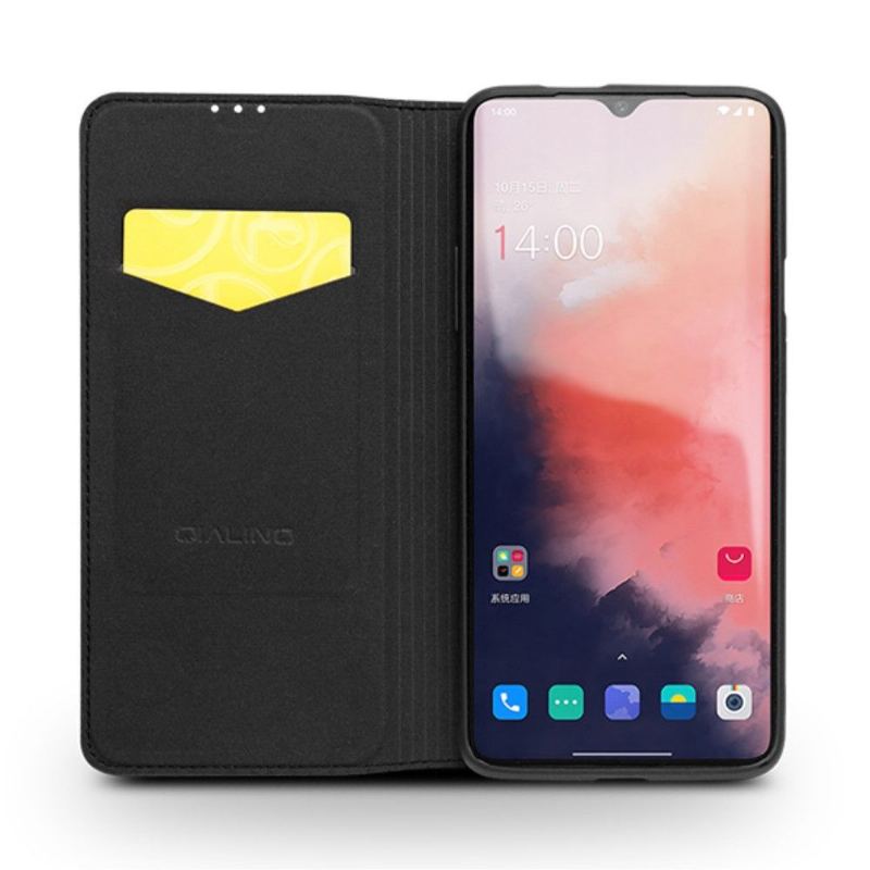 Fodral Case För OnePlus 7T Pro Fallskydd Klassiskt Handgjort Äkta Läder