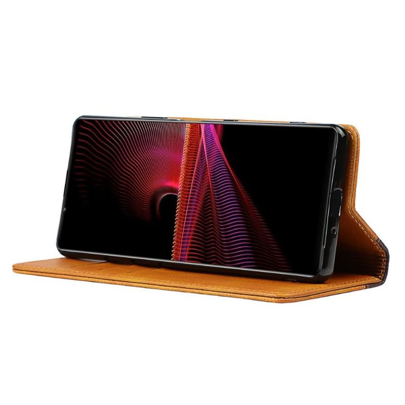 Fodral För Sony Xperia 1 III Lisa Tvåfärgat Konstläder