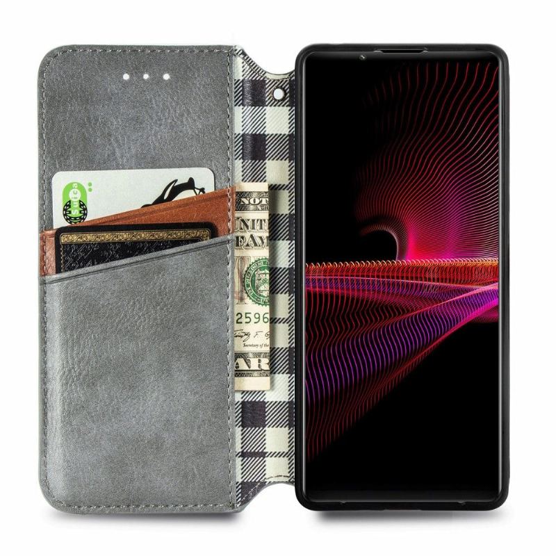 Folio-fodral För Sony Xperia 1 III Fallskydd Kub Design Korthållare