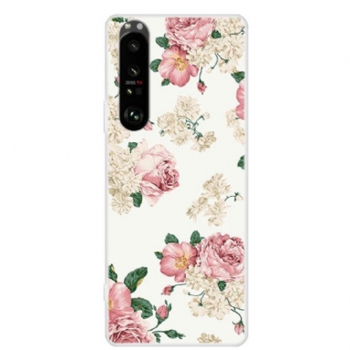 Skal För Sony Xperia 1 III Fallskydd Blommor