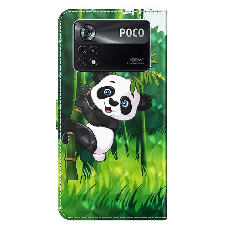 Folio-fodral För Poco X4 Pro 5G Uppflugen Panda