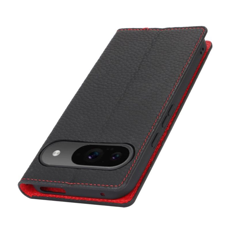 Folio-fodral Google Pixel 9 Telefonfodral Litchi Texture Med Axelrem