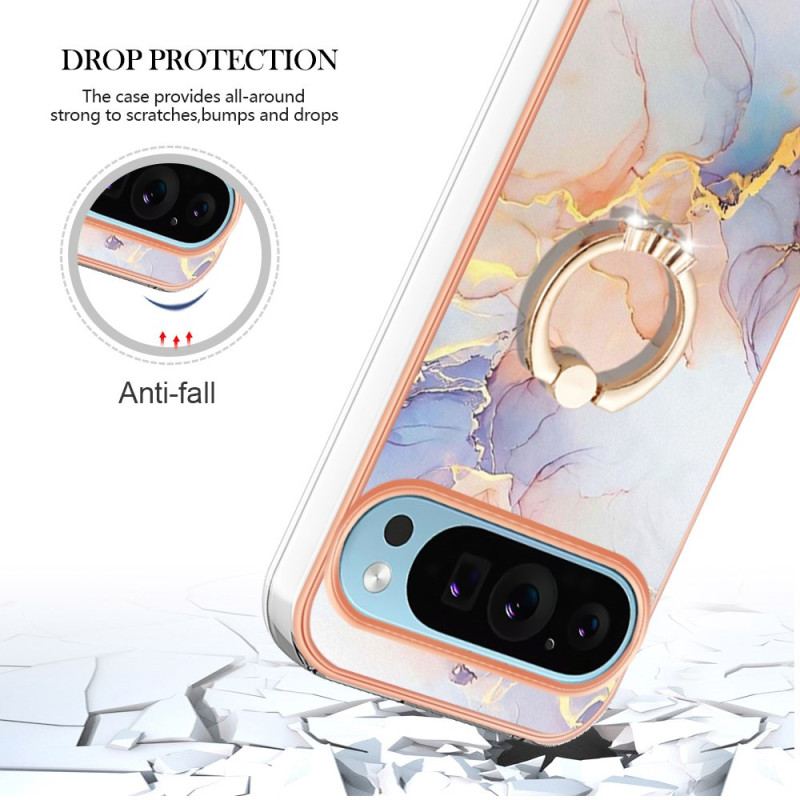 Skal För Google Pixel 9 Milky Way White Marble Support Ring