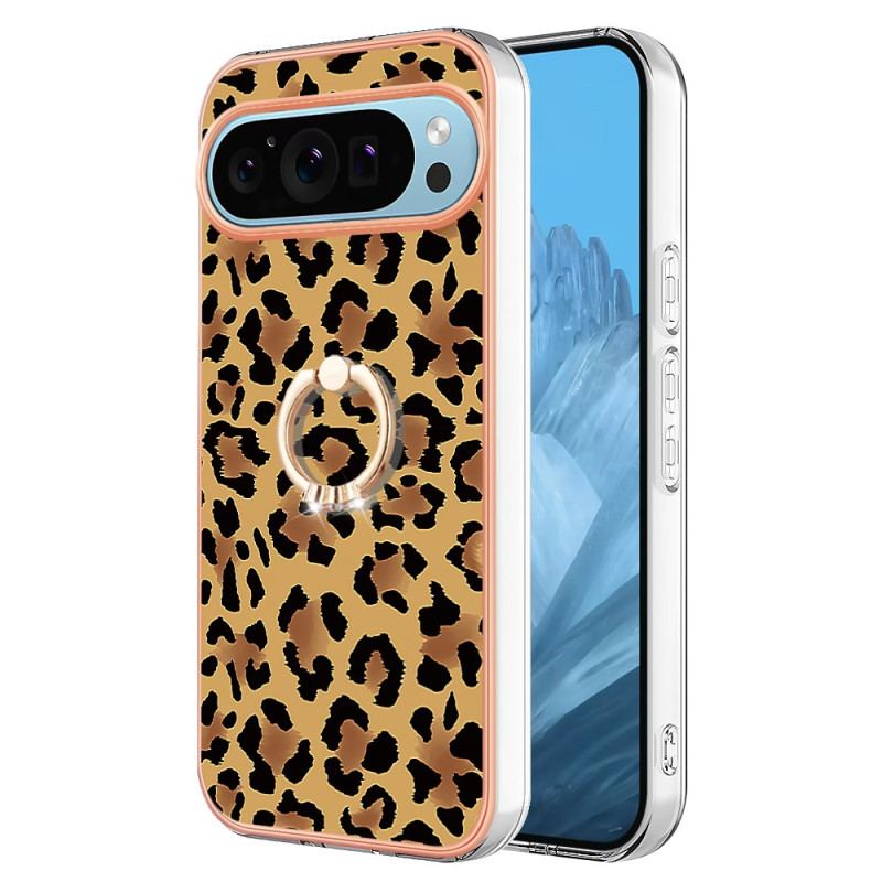 Skal Google Pixel 9 Telefonfodral Ringhållare Med Leopardtryck