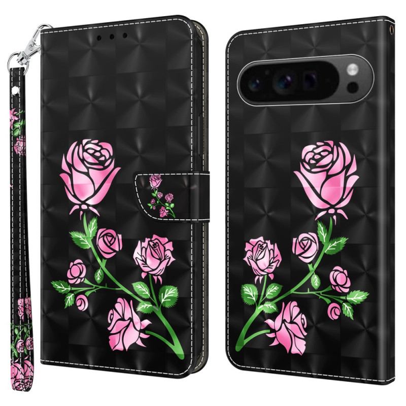 Skyddsfodral Google Pixel 9 Floral Print Strappy