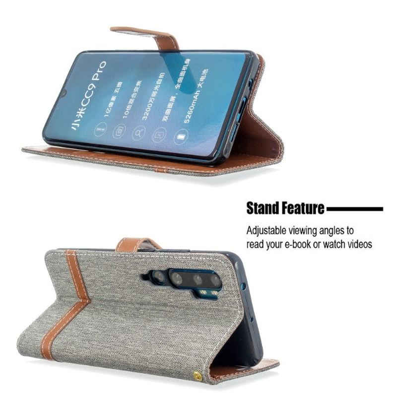 Fodral Case För Xiaomi Mi Note 10 / 10 Pro Fallskydd Folio-fodral Tygöverdrag