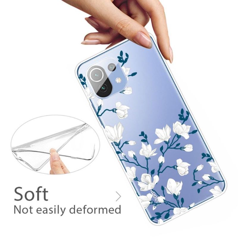 Mobilskal För Xiaomi Mi 11 Vita Blommor