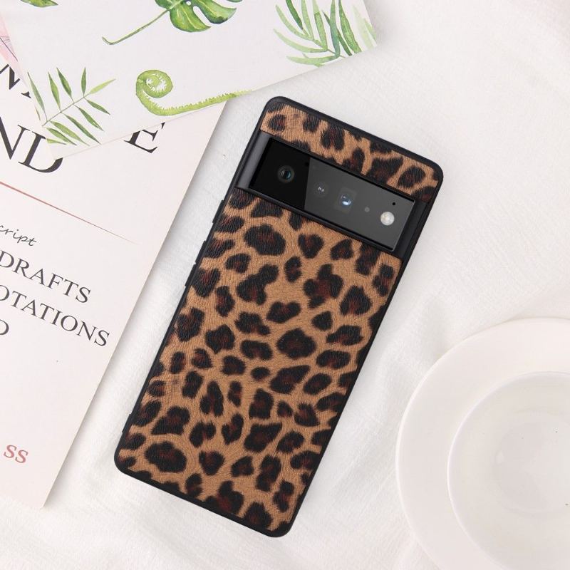 Skal För Google Pixel 6 Hemming Leopardmönster