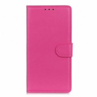 Fodral Oppo A15 Litchi Konstläder