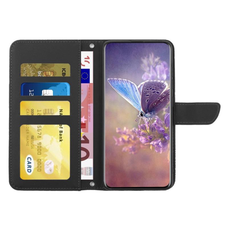 Fodral Samsung Galaxy A15 Butterflies Print With Lanyard