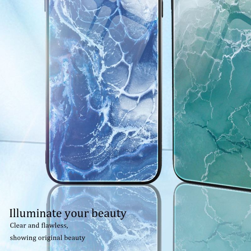 Skal För Samsung Galaxy A15 Marmorstil Härdat Glas