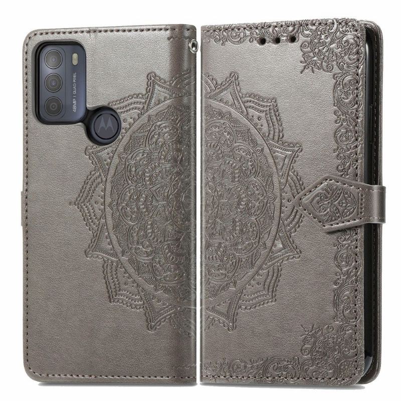 Fodral För Motorola Moto G50 Mandala Relief Faux Leather Retro