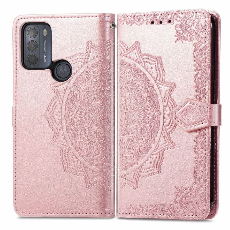 Fodral För Motorola Moto G50 Mandala Relief Faux Leather Retro