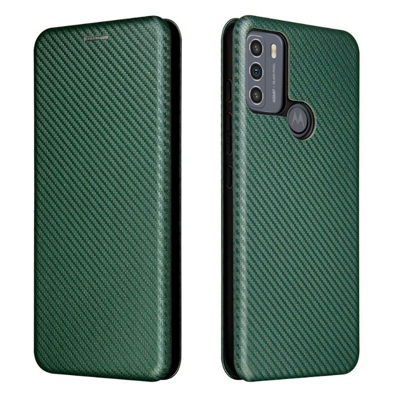 Folio-fodral För Motorola Moto G50 Fallskydd Kolfiberstil Konstläder