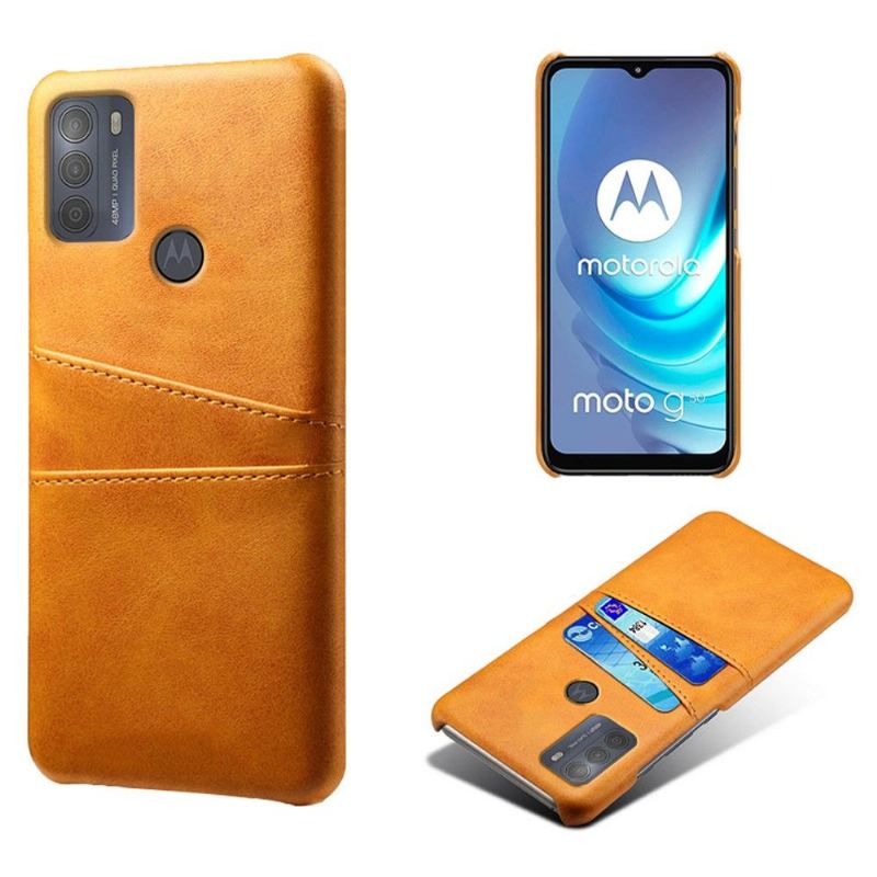 Skal För Motorola Moto G50 Hemming Melody Leather Effekt Korthållare