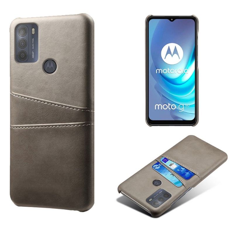 Skal För Motorola Moto G50 Hemming Melody Leather Effekt Korthållare