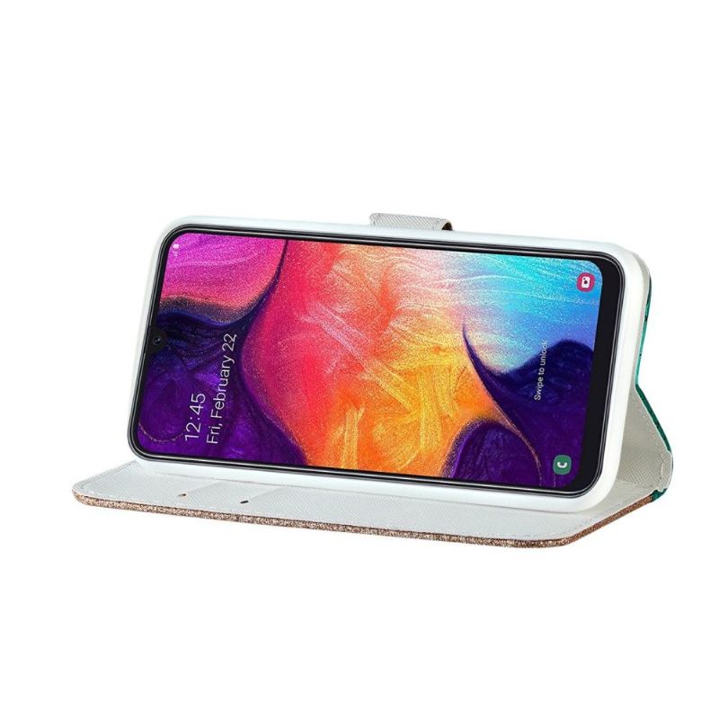 Fodral För Samsung Galaxy A70 Hemming Glamour Croc-effekt