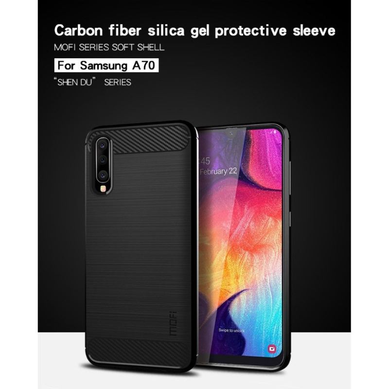 Skal För Samsung Galaxy A70 Fallskydd Borstad Mofi