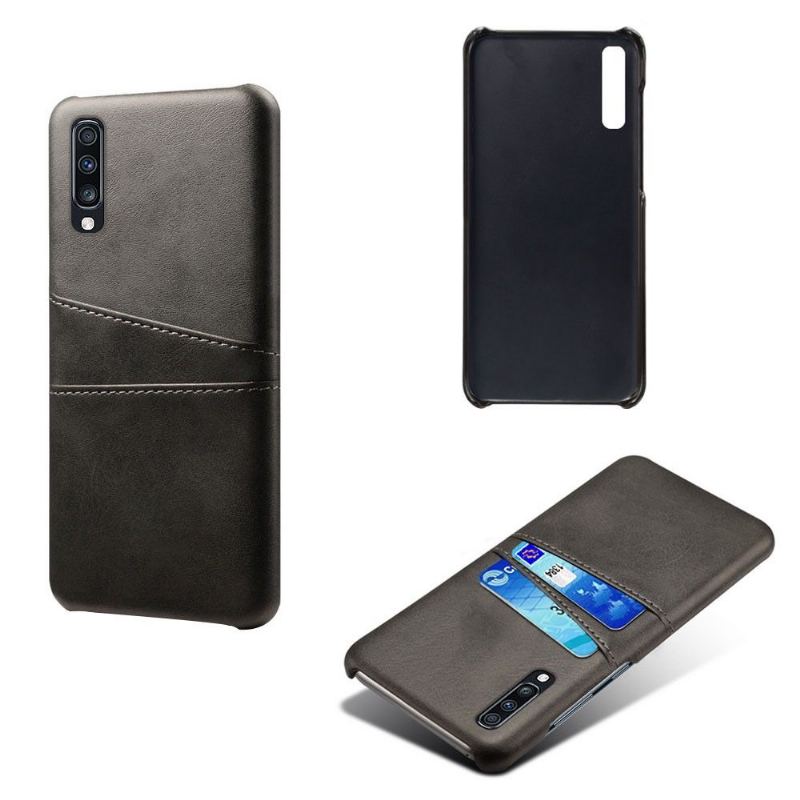 Skal För Samsung Galaxy A70 Melody Leather Effekt Korthållare