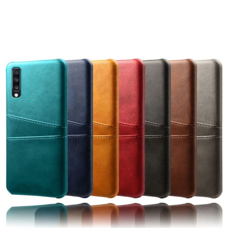 Skal För Samsung Galaxy A70 Melody Leather Effekt Korthållare