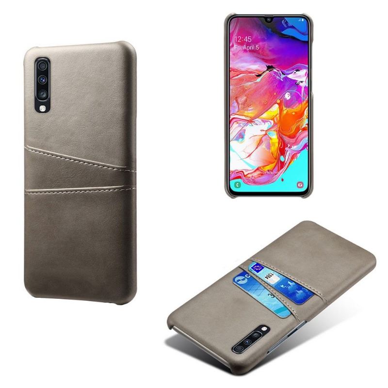 Skal För Samsung Galaxy A70 Melody Leather Effekt Korthållare