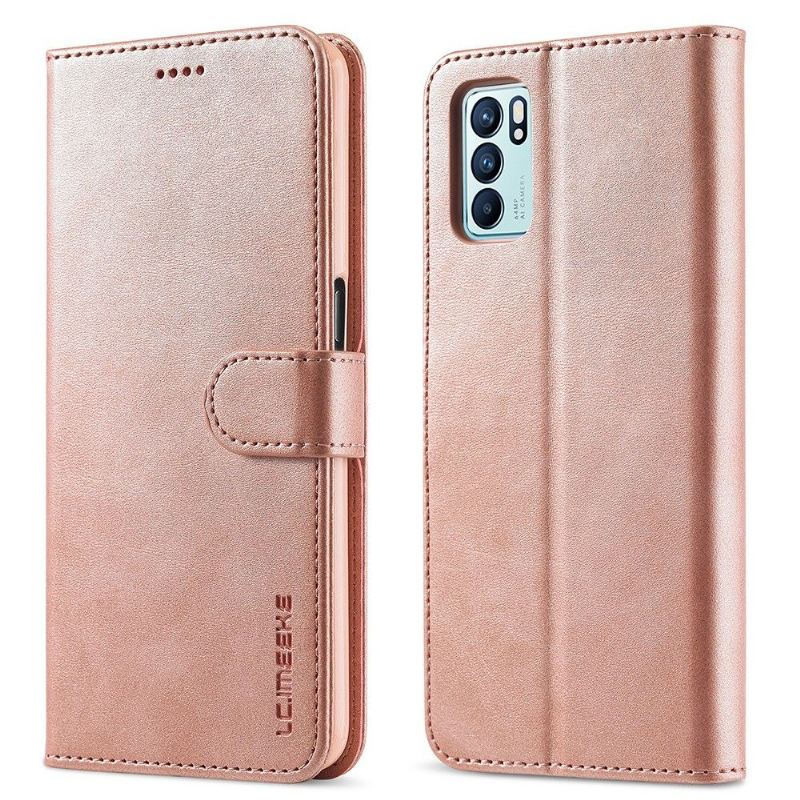 Fodral För Oppo Reno 6 5G Hemming Lädereffekt Lc.imeeke