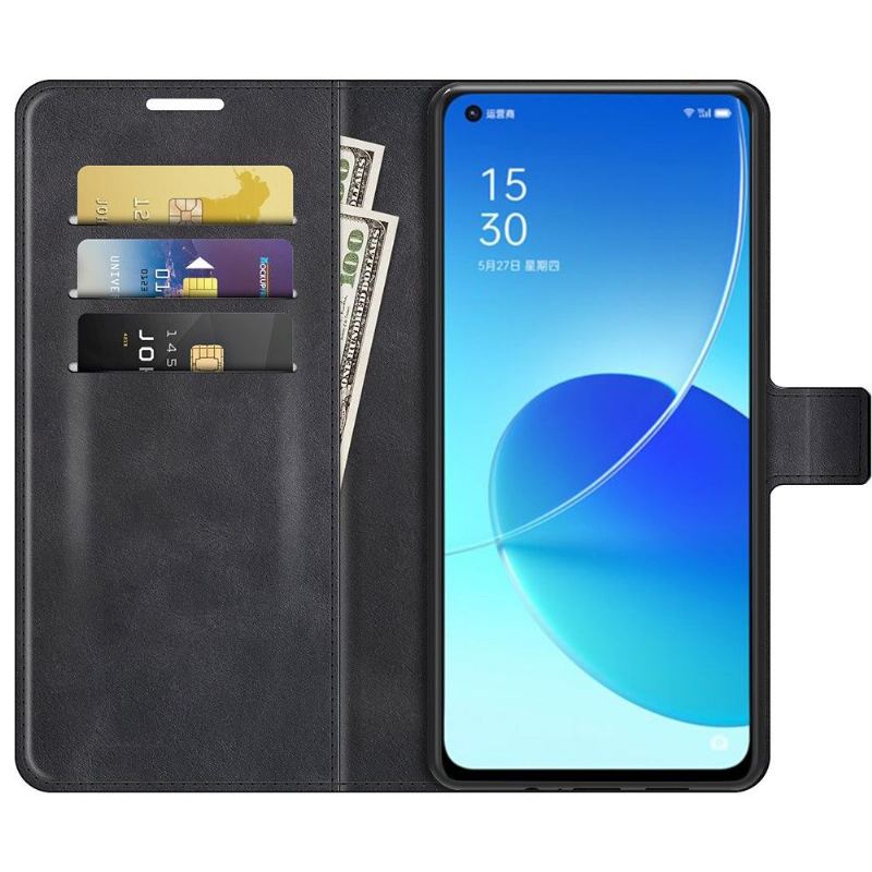 Folio-fodral För Oppo Reno 6 5G Fallskydd Plånboksfodral Läderstil