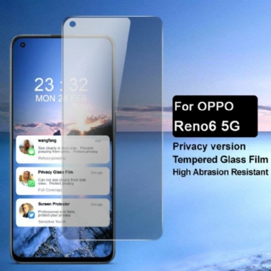 Oppo Reno 6 5G Skärmskydd I Härdat Glas Och Sekretessfilter