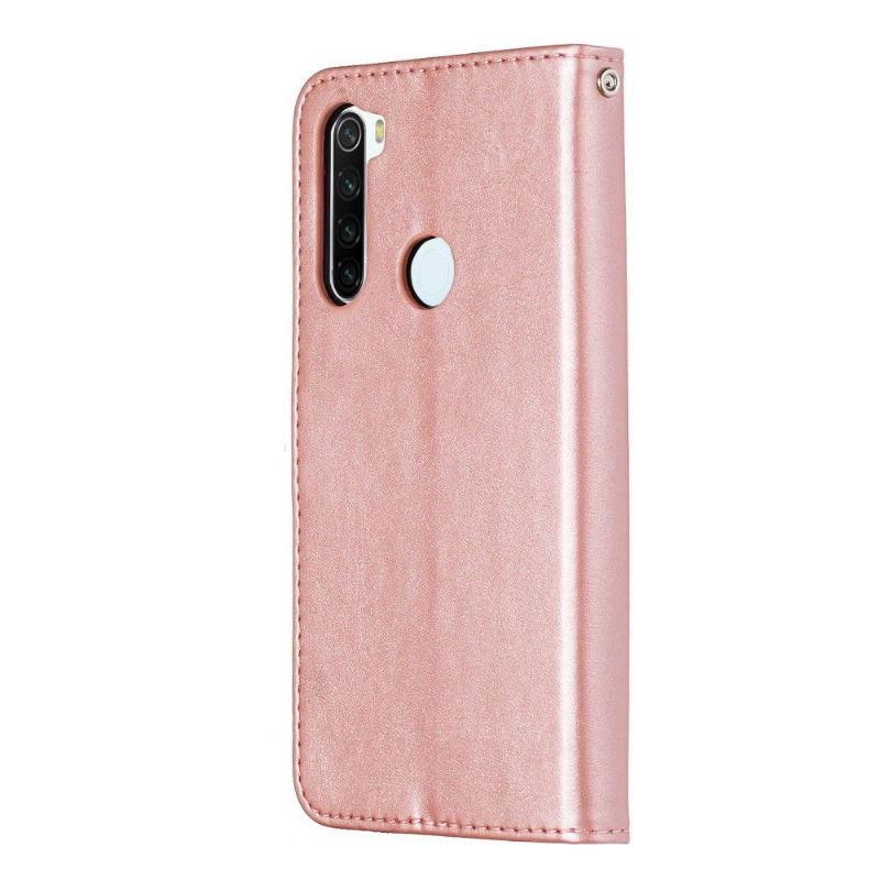 Fodral För Xiaomi Redmi Note 8T Hemming Blixtlåsficka Lädereffekt - Rose Gold