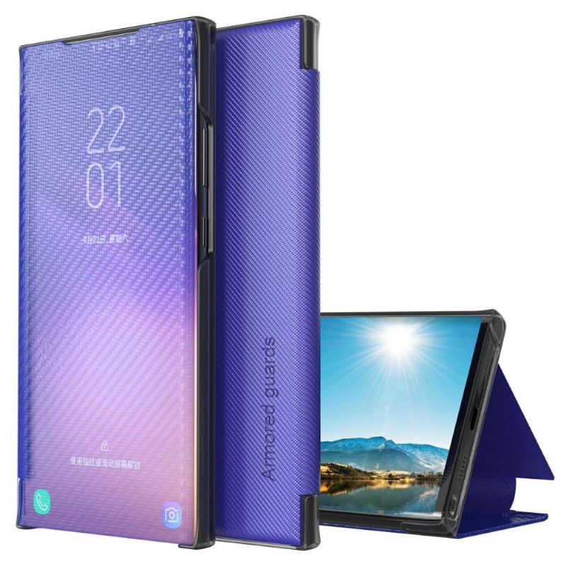 Läderfodral För Samsung Galaxy A50 Folio-fodral Kolfiber