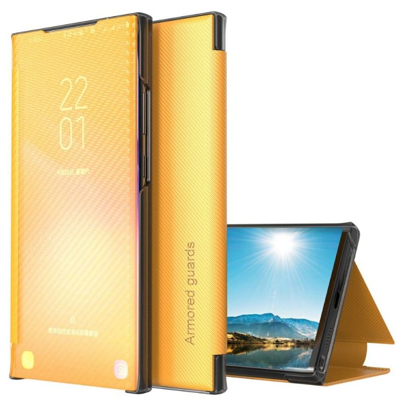 Läderfodral För Samsung Galaxy A50 Folio-fodral Kolfiber