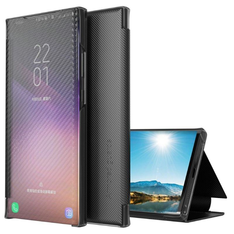 Läderfodral För Samsung Galaxy A50 Folio-fodral Kolfiber